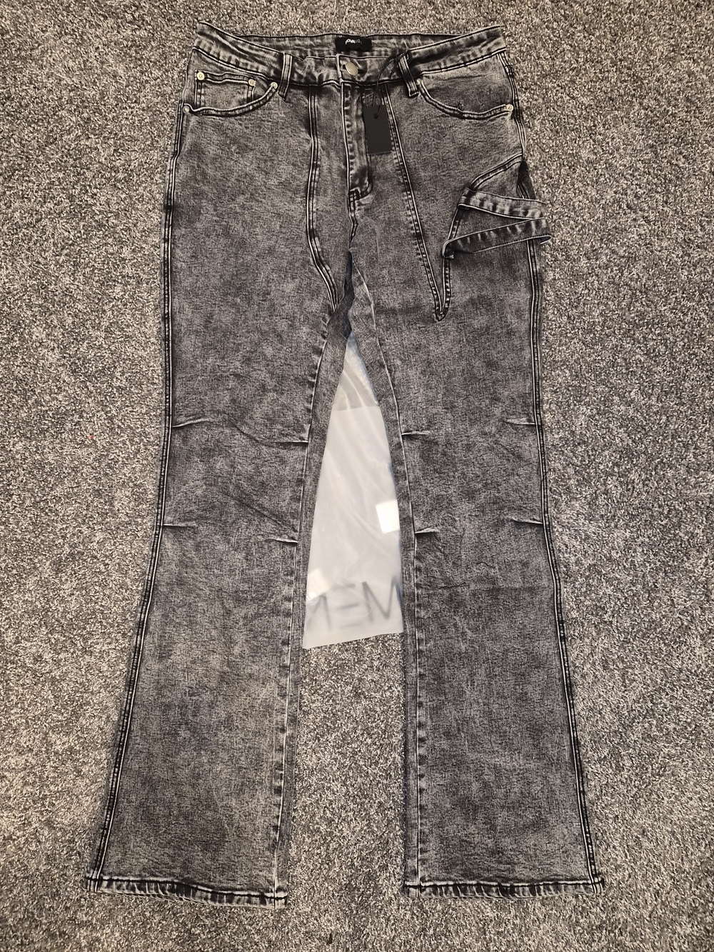 Men’s Straight Gray Washed Jeans